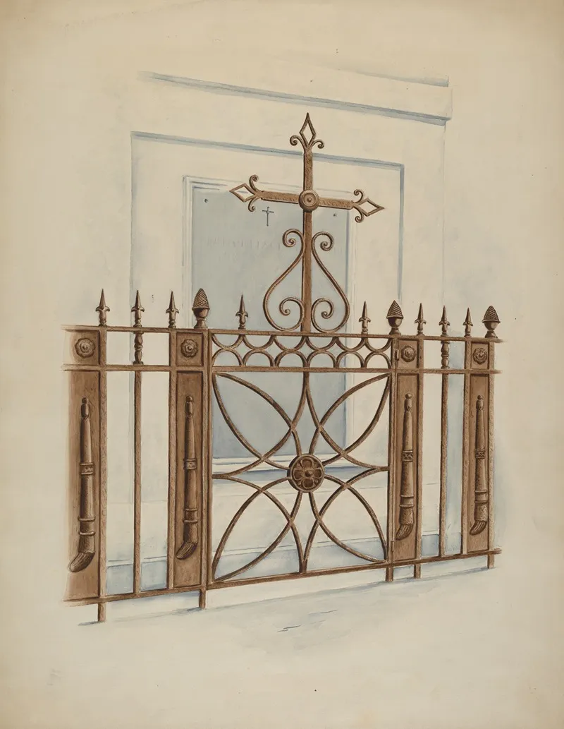 Iron Gate And Fence by Al Curry - Canvas Print