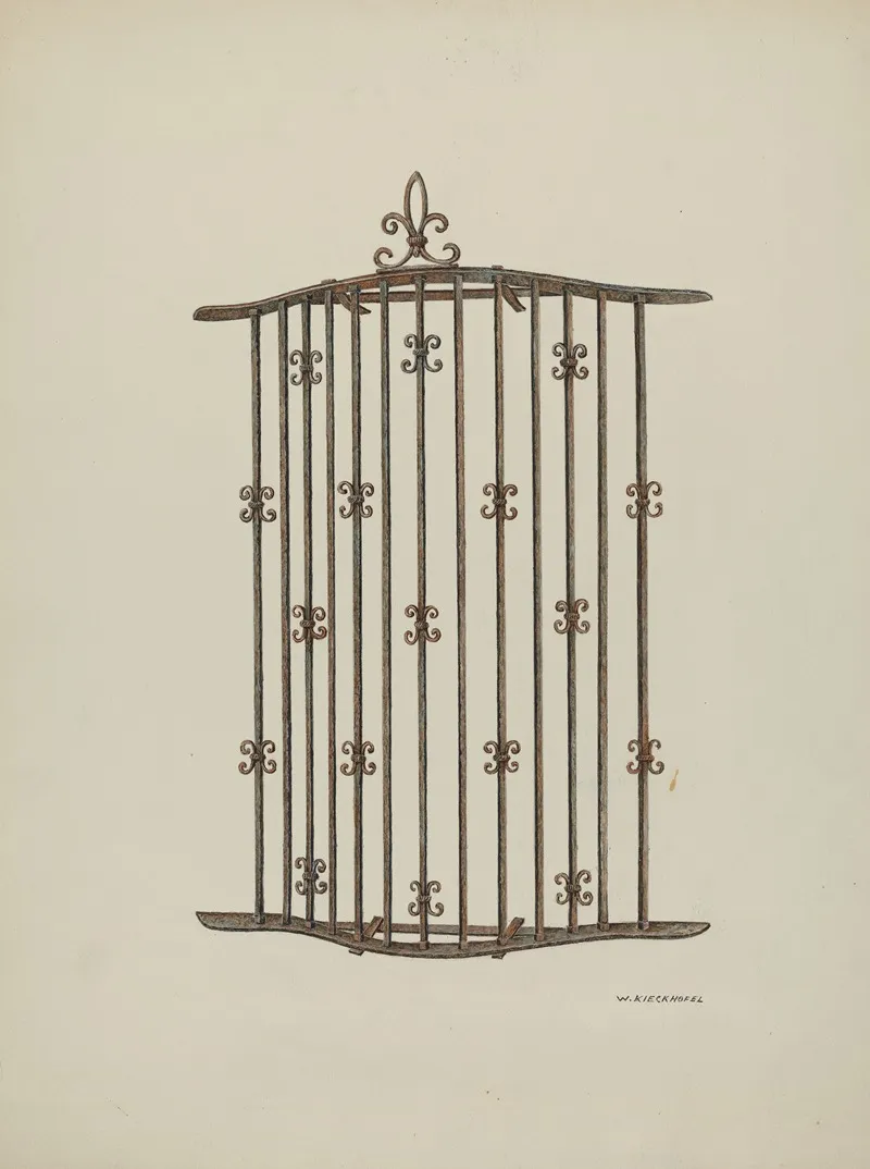 Iron Grille At Window Restoration Drawing 3