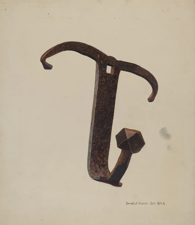 Iron Pot Hook by D.J. Grant - Canvas Print