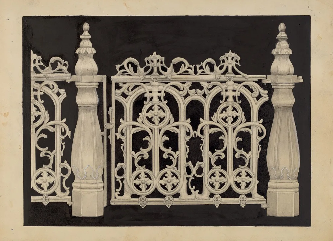 Iron Railing And Gate by James M. Lawson - Canvas Print