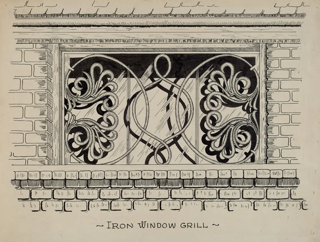 Iron Work In Attic Window by Ray Price - Canvas Print