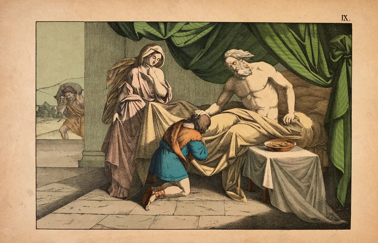 Isaac Blesses Jacob 5 by Theodor Eckardt - Canvas Print