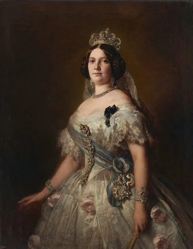 Isabella Queen Of Spain by Franz Xaver Winterhalter - Canvas Print
