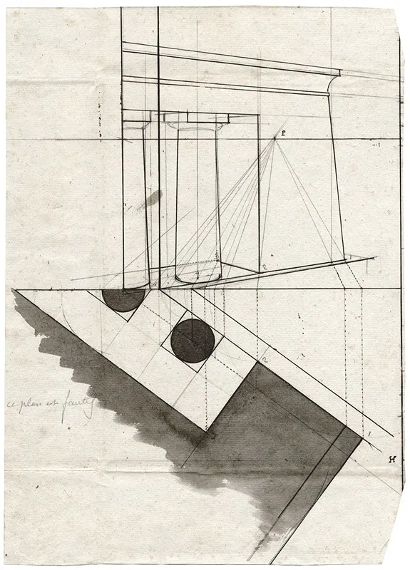 Isometric Study Of A Portico With Doric Columns