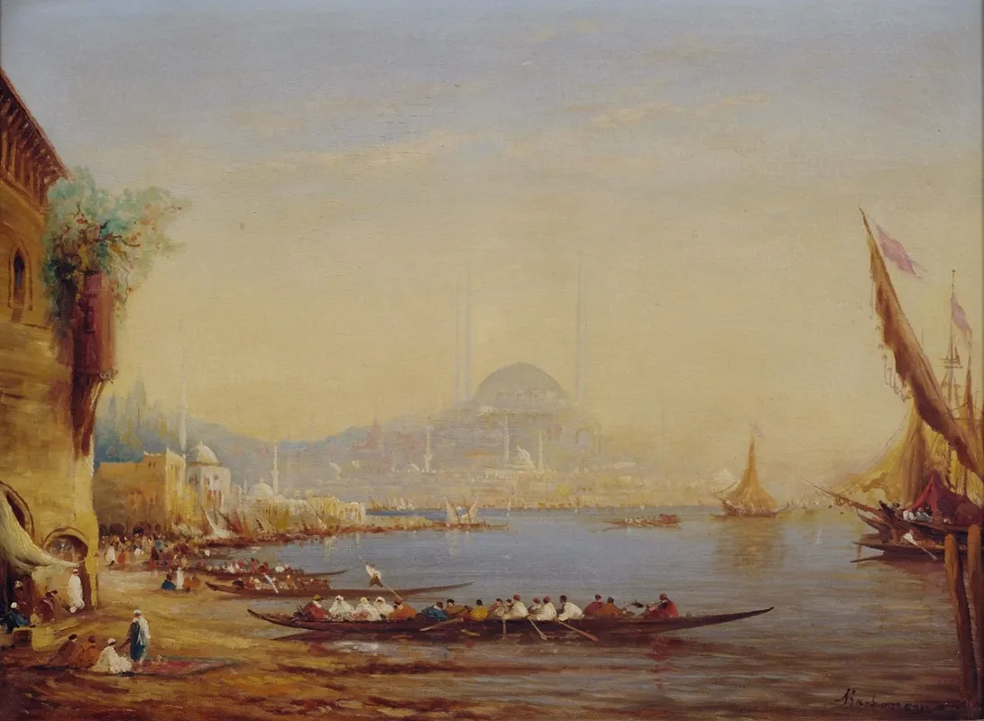 Istanbul Ansicht Des Hafens by Alfred August Felix Bachmann - Canvas Print