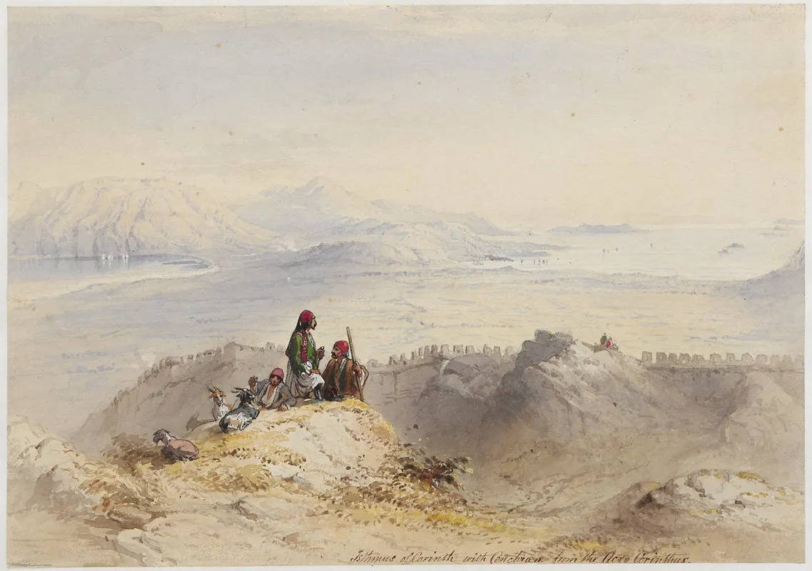 Isthmus Of Corinth by William Henry Bartlett - Canvas Print