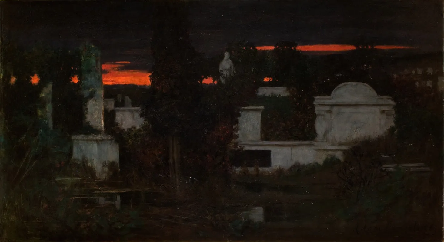 Italian Cemetery At Dusk