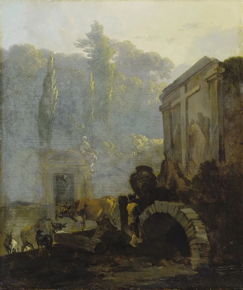 Italian Cemetery by Adam Pynacker - Canvas Print