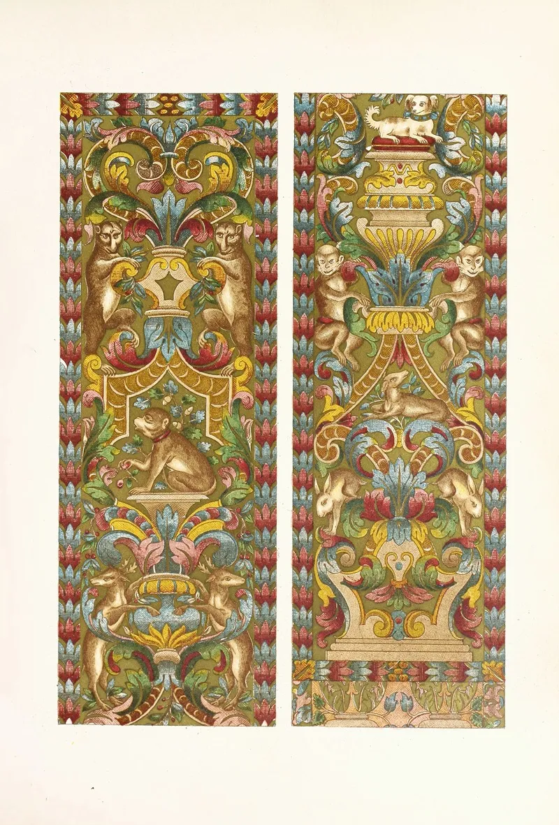 Italian Embroidered Silk Hangings by John Charles Robinson - Canvas Print