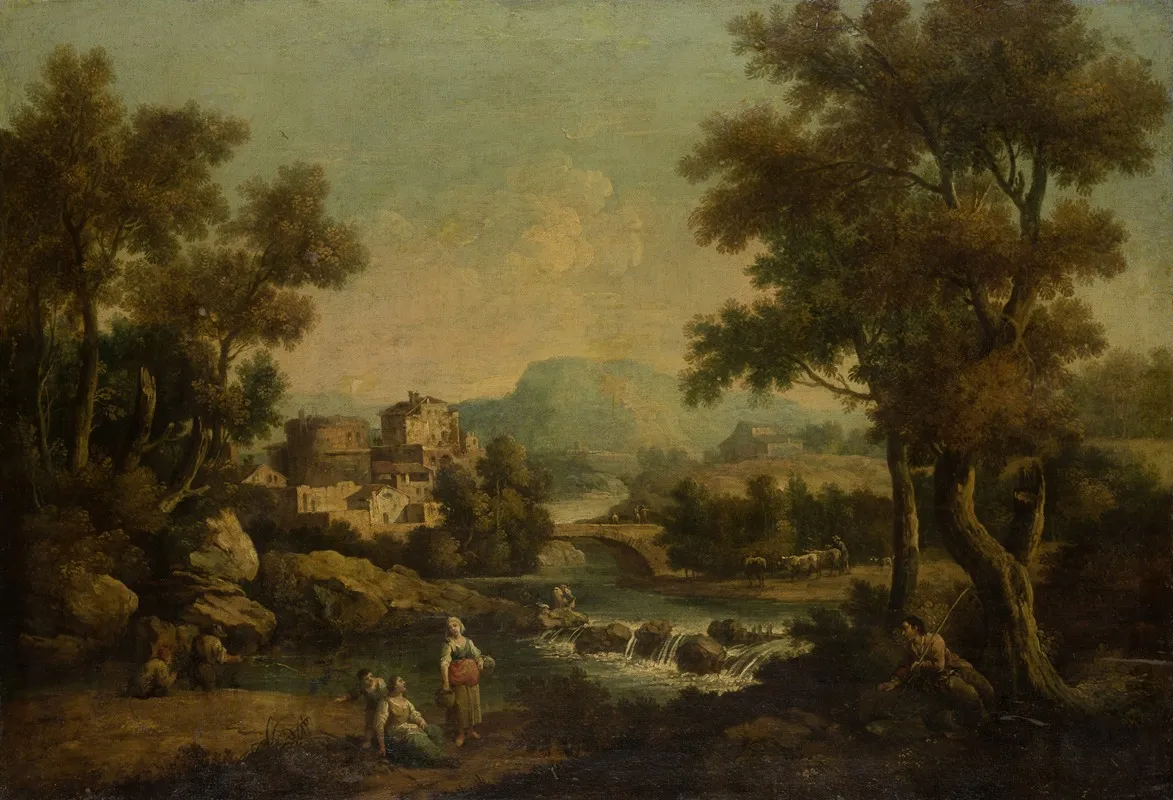 Italian Landscape With A Mountain Stream