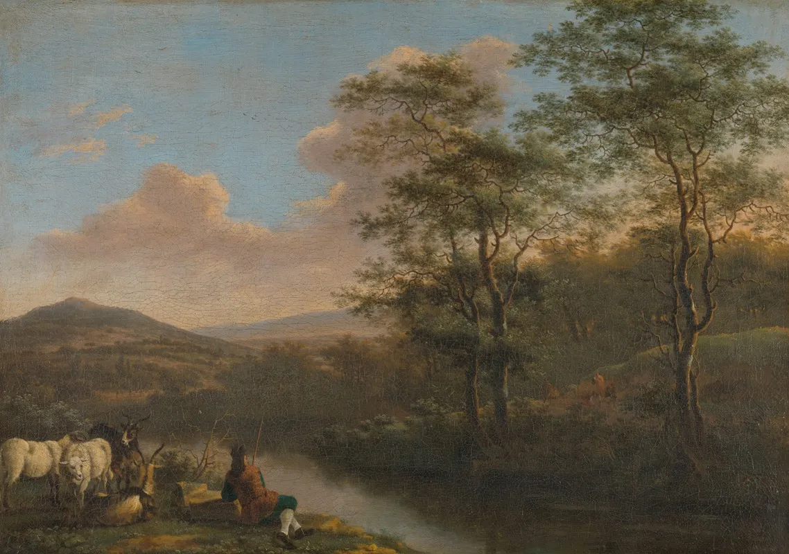 Italian Landscape With Resting Herdman by Willem de Heusch - Canvas Print