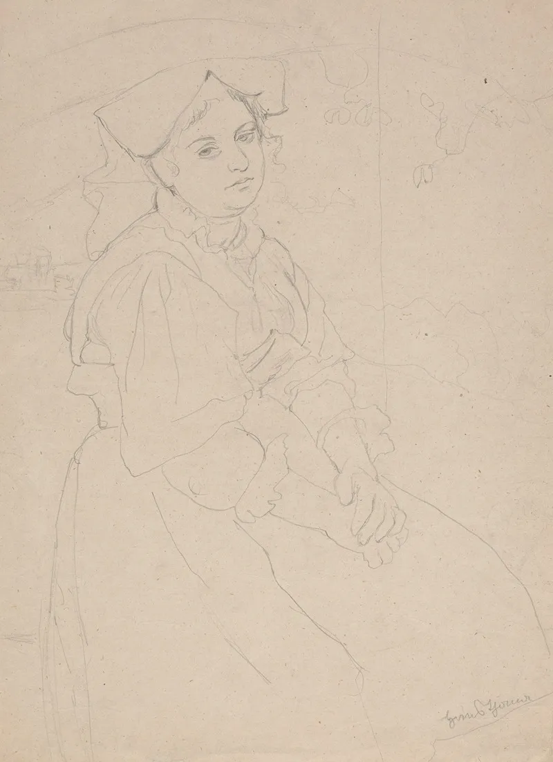 Italian Woman From Sorrento In A Folk Costume
