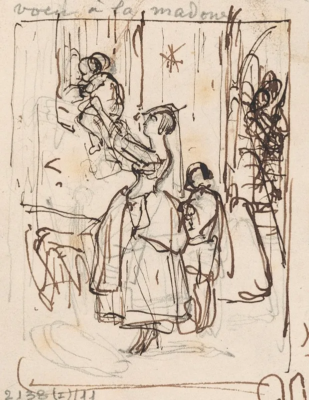 Italian Woman Holding A Child At A Prison