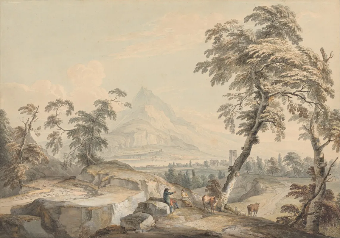 Italianate Landscape With Travelers No 1