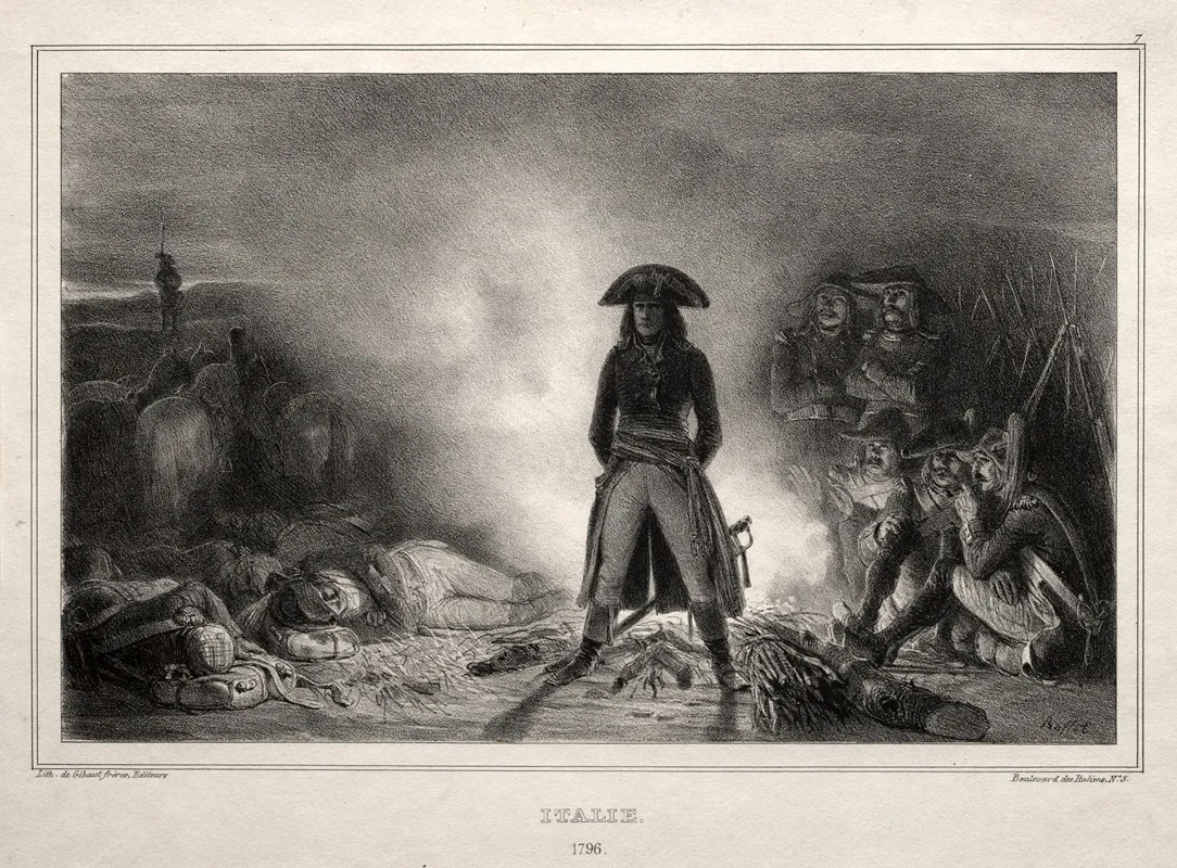 Italy 1796 Napoleon Bonaparte by Denis Auguste Marie Raffet - Canvas Print