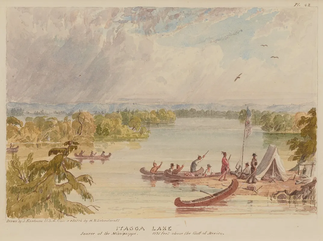 Itasca Lake Source Of The Mississippi 1575 Feet Above The Gulf Of Mexico