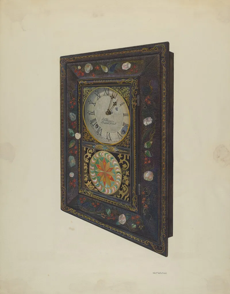 J C Brown Clock by William O. Fletcher - Canvas Print