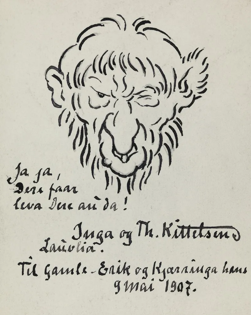 Ja Ja Dere Faar Leva Dere Au Da Inga Og Th Kittelsen Lauvlia Til Gamle Erik Og Kjaerringa Hans 9 Mai 1907