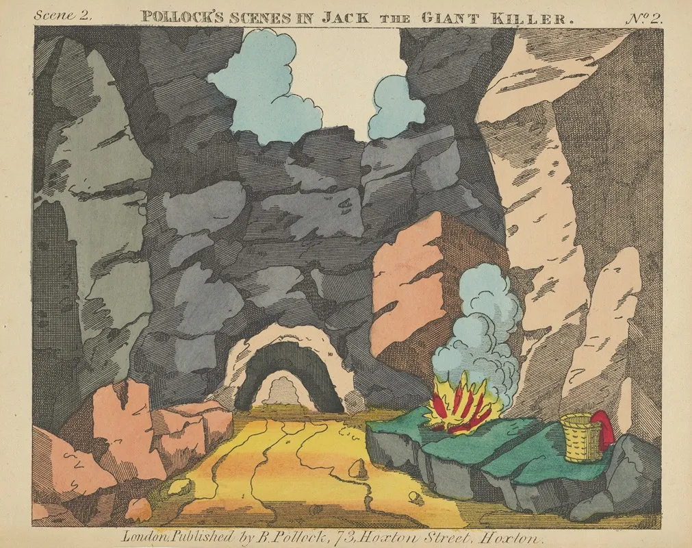 Jack And The Giant Killer Scenes For A Toy Theater Pl 02 by Benjamin Pollock - Canvas Print