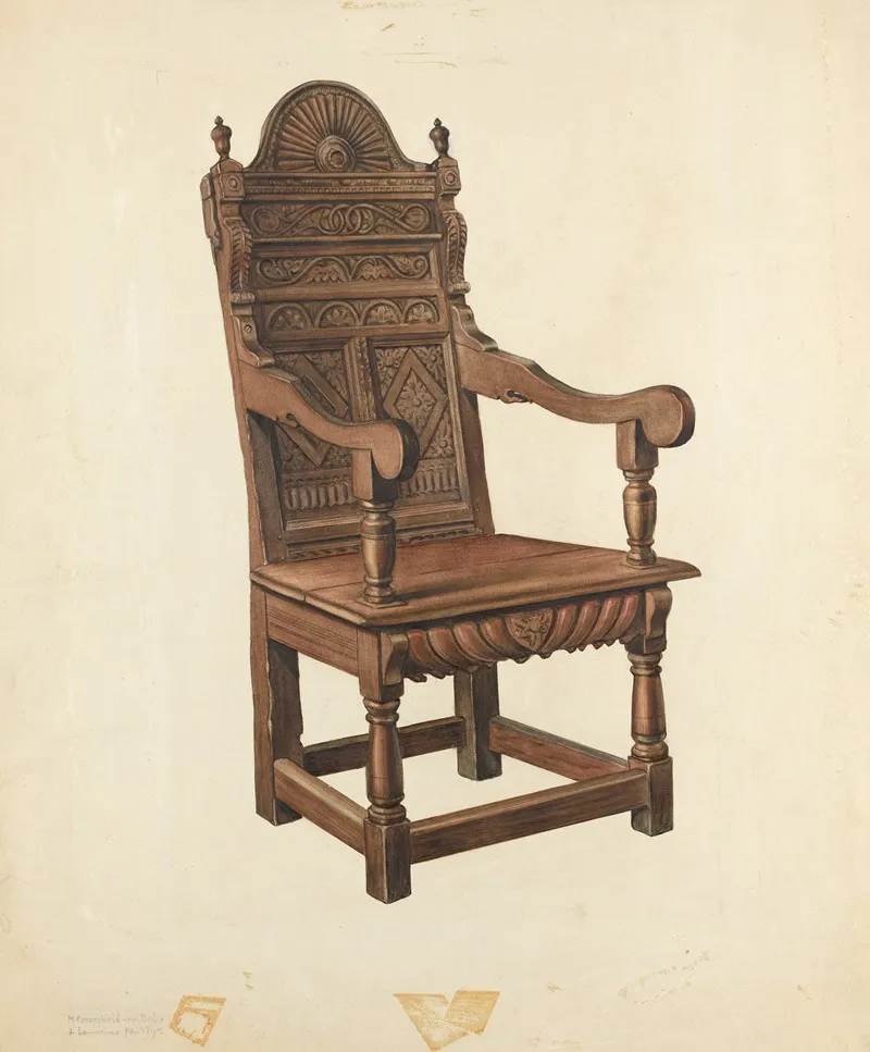 Jacobean Armchair by Lawrence Phillips - Canvas Print