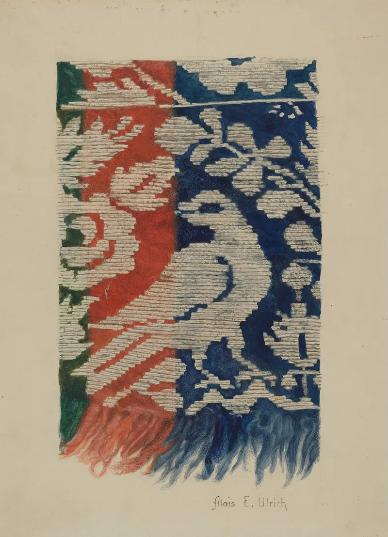 Jacquard Coverlet Detail by Alois E. Ulrich - Canvas Print