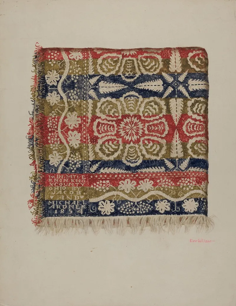 Jacquard Coverlet by Eva Wilson - Canvas Print