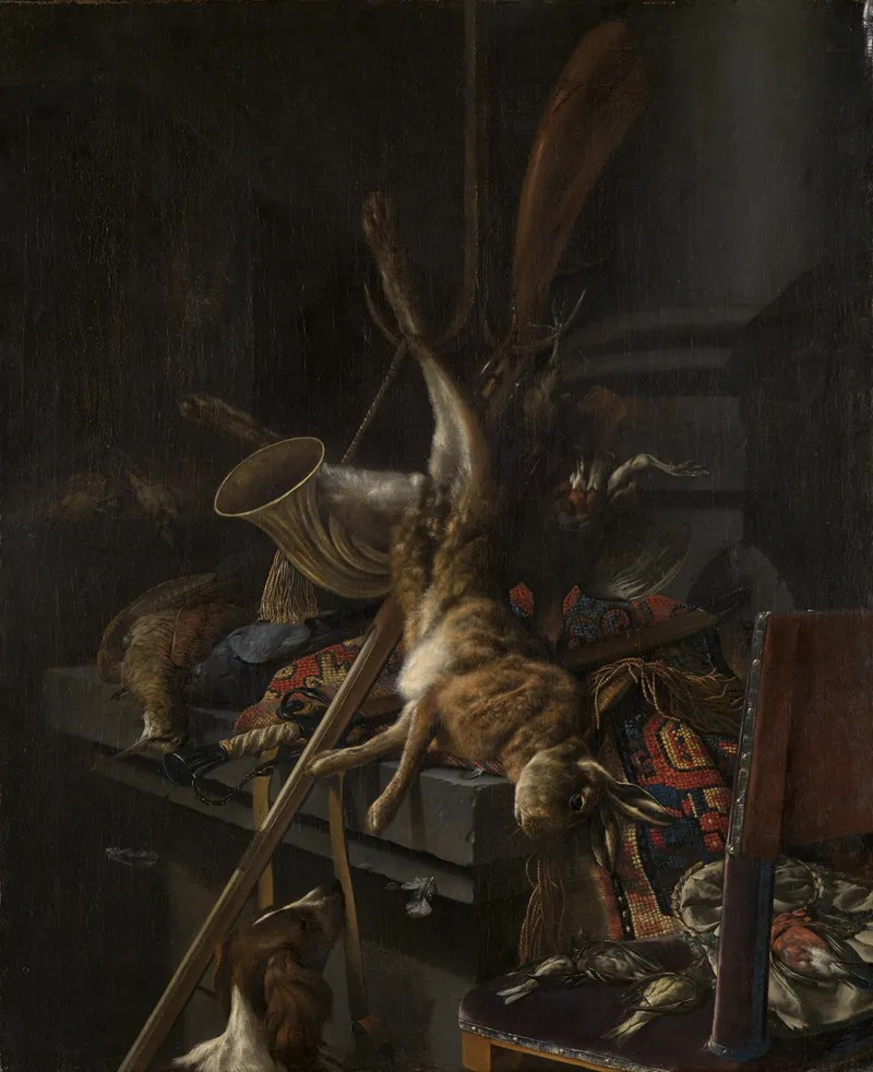 Jagdstilleben Mit Totem Hasen