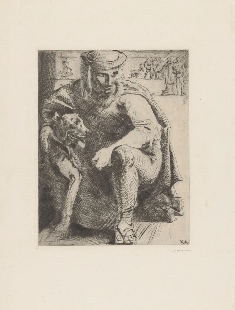 Jager Met Hond by Willem van Konijnenburg - Canvas Print