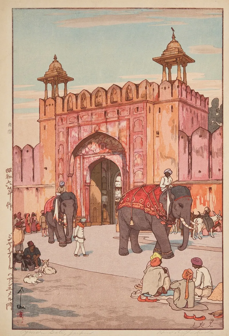 Jaipuuru No Ajumeru Mon Ajmer Gate Jaipur by Yoshida Hiroshi - Canvas Print