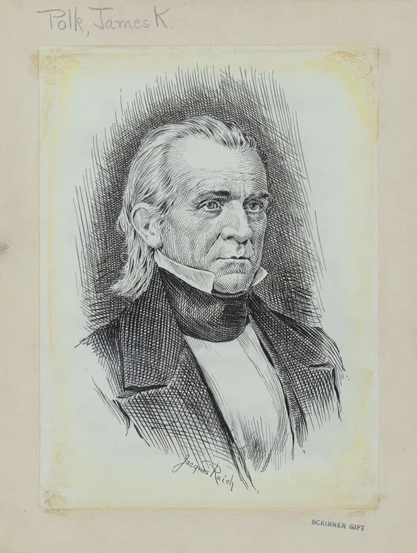 James K Polk by Jacques Reich - Canvas Print