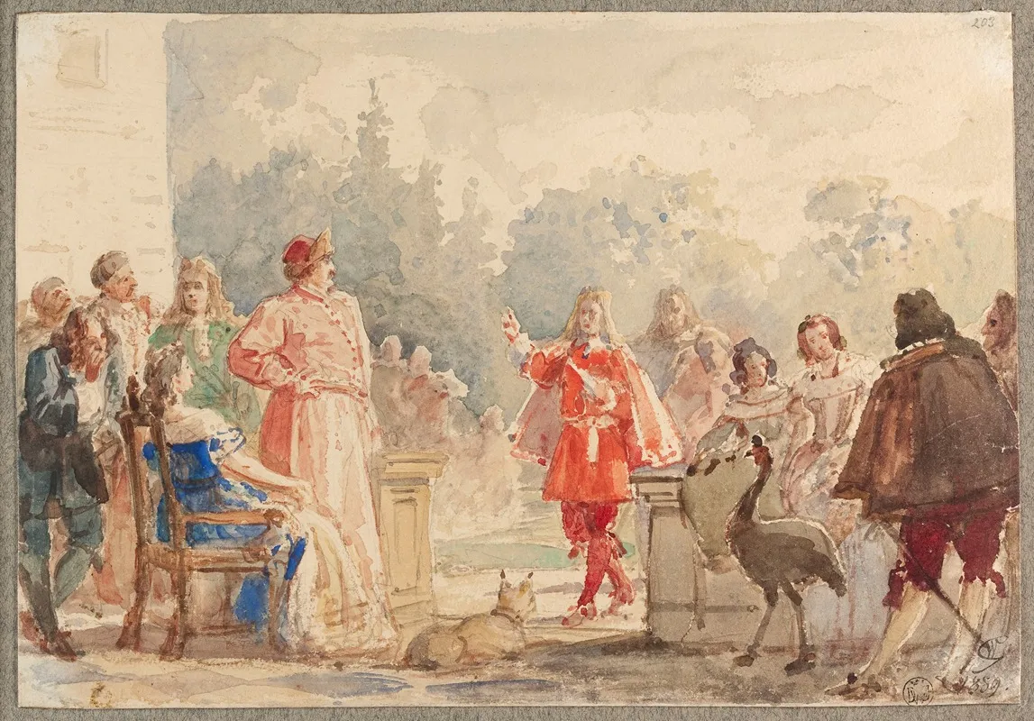 Jan Iii Sobieski With His Family On A Terrace In Wilanow Listening To The Poem By Canon Ustrzycki Sobiesciada 1686
