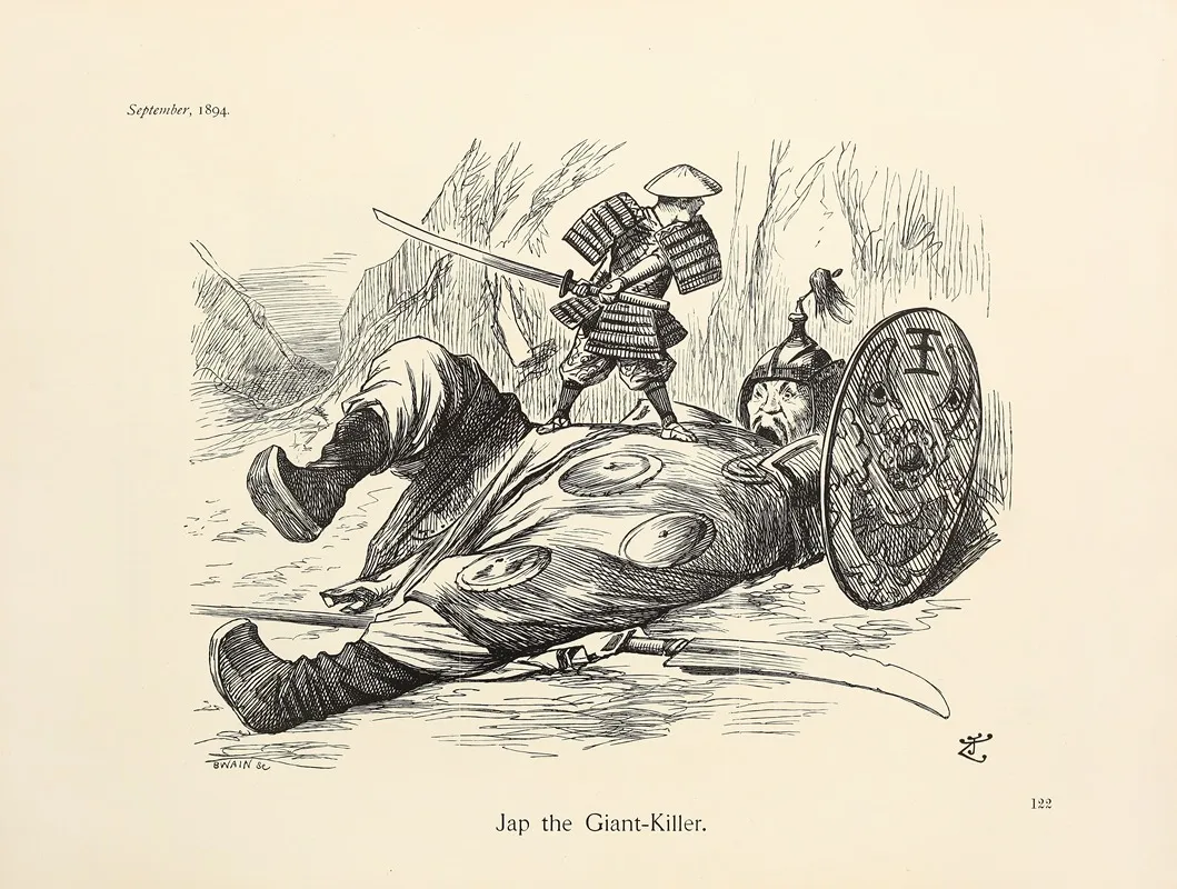 Jap The Giant Killer by Sir John Tenniel - Canvas Print