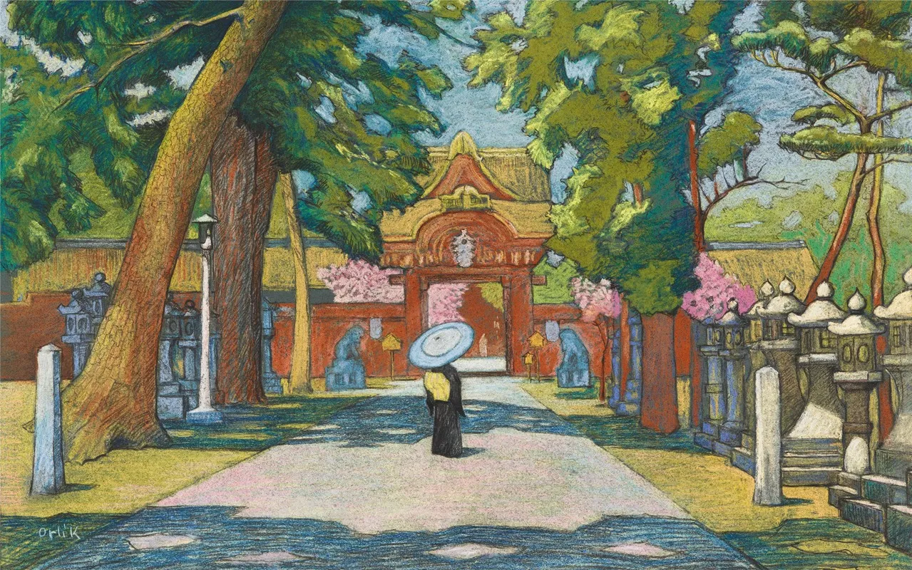 Japanischer Garten 2 by Emil Orlik - Canvas Print