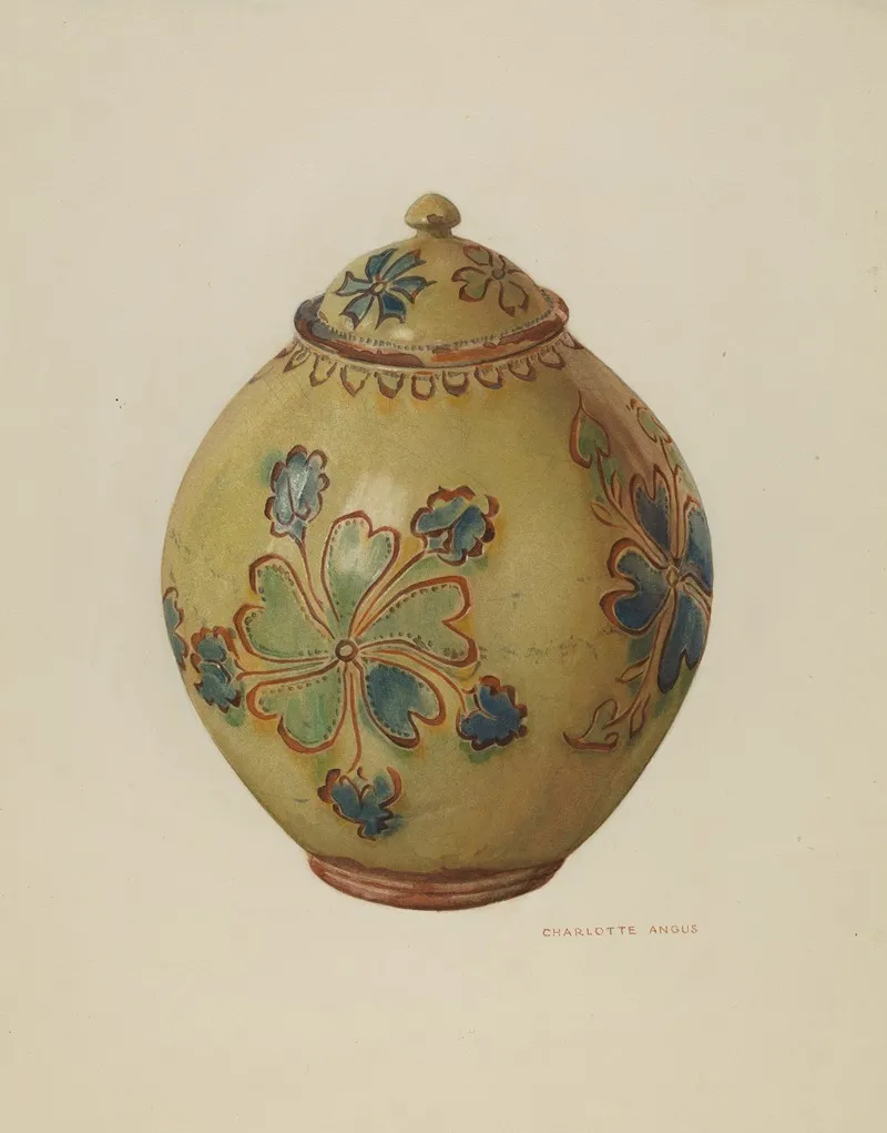 Jar With Cover 5 by Charlotte Angus - Canvas Print