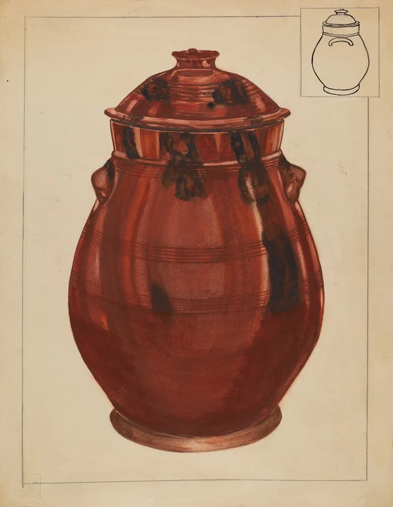 Jar With Cover 7 by Hedwig Emanuel - Canvas Print