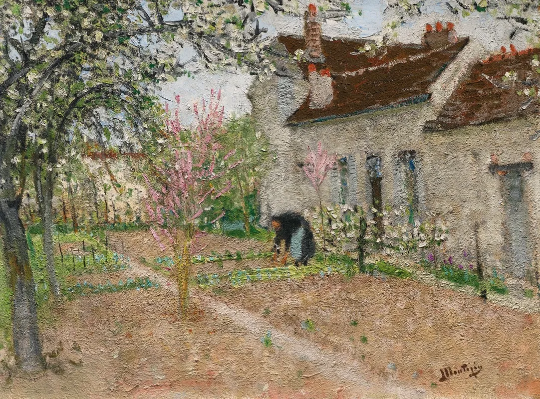 Jardin A Veneux by Pierre-Eugène Montézin - Canvas Print