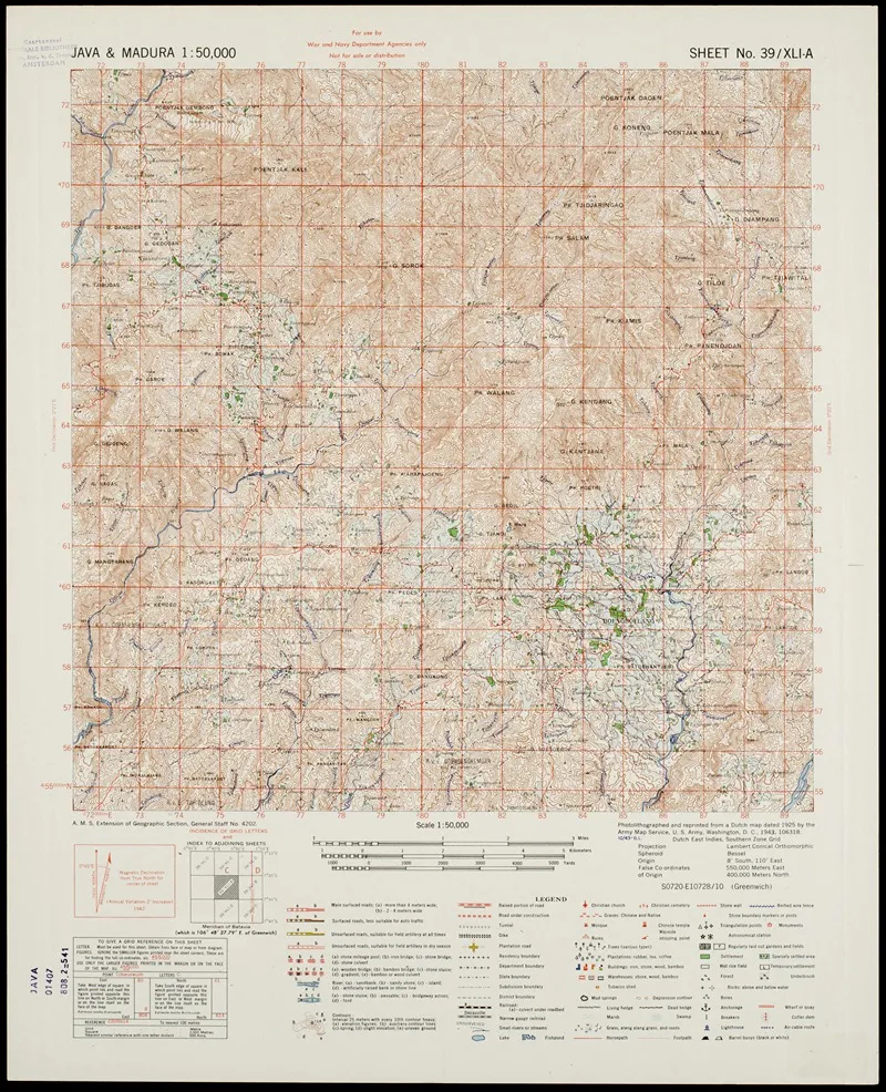 Java Madura Pl 018 by U.S. Defence Mapping Agency - Canvas Print