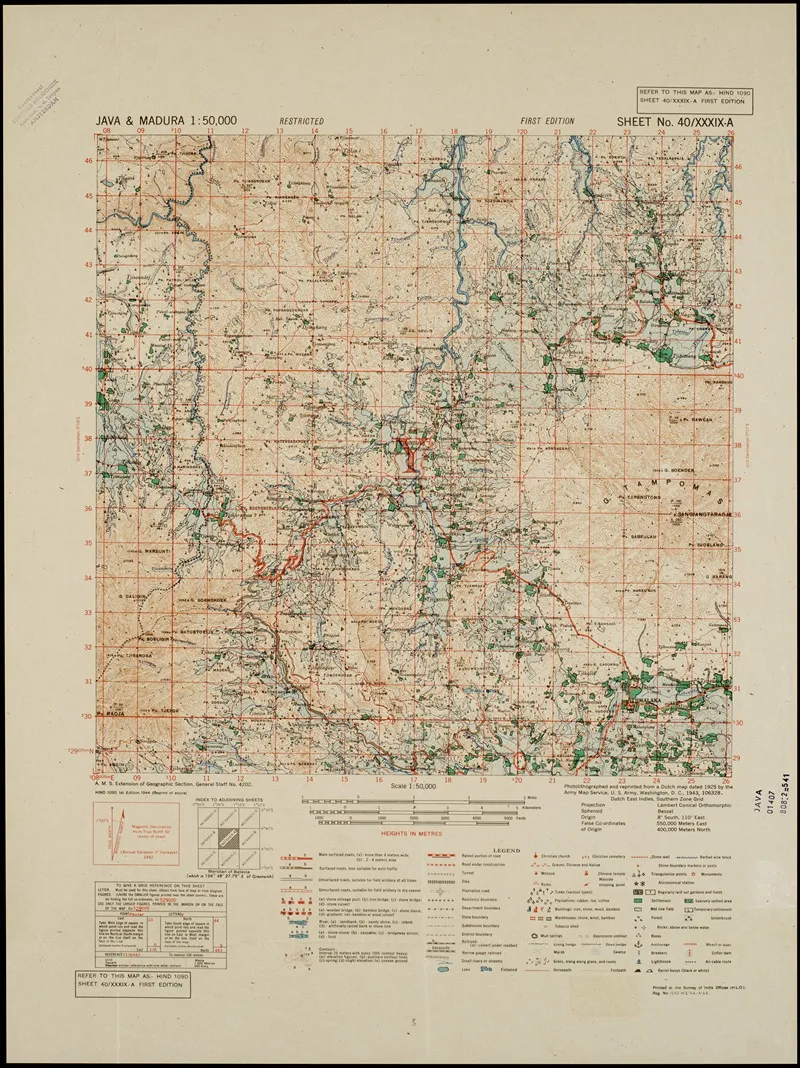 Java Madura Pl 029 by U.S. Defence Mapping Agency - Canvas Print