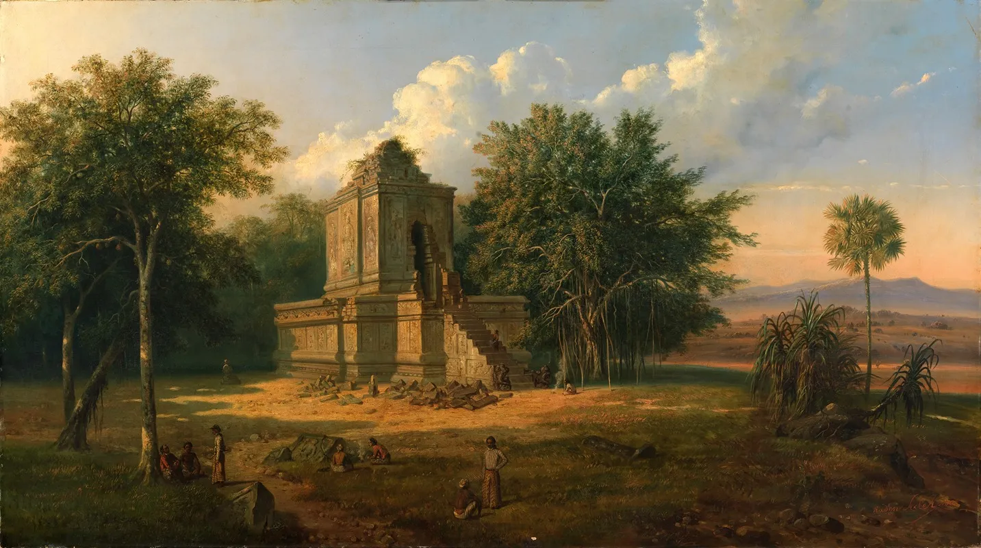 Javanese Temple In Ruins by Raden Saleh - Canvas Print