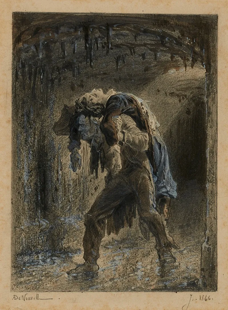 Jean Valjean Et Marius Dans Legout Lui Aussi Porte Sa Croix