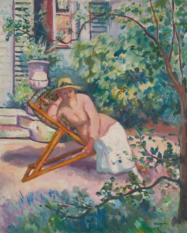 Jeanne Dans Le Jardin De Neuilly by Henri Manguin - Canvas Print