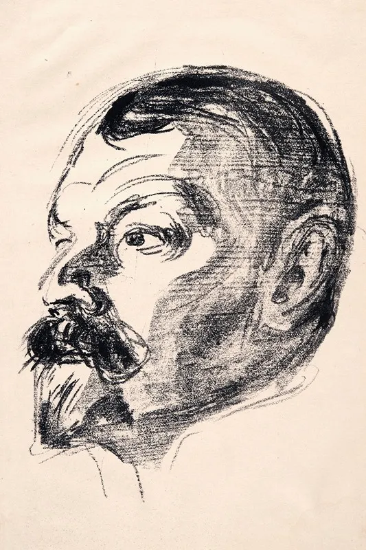 Jens Thiis by Edvard Munch - Canvas Print