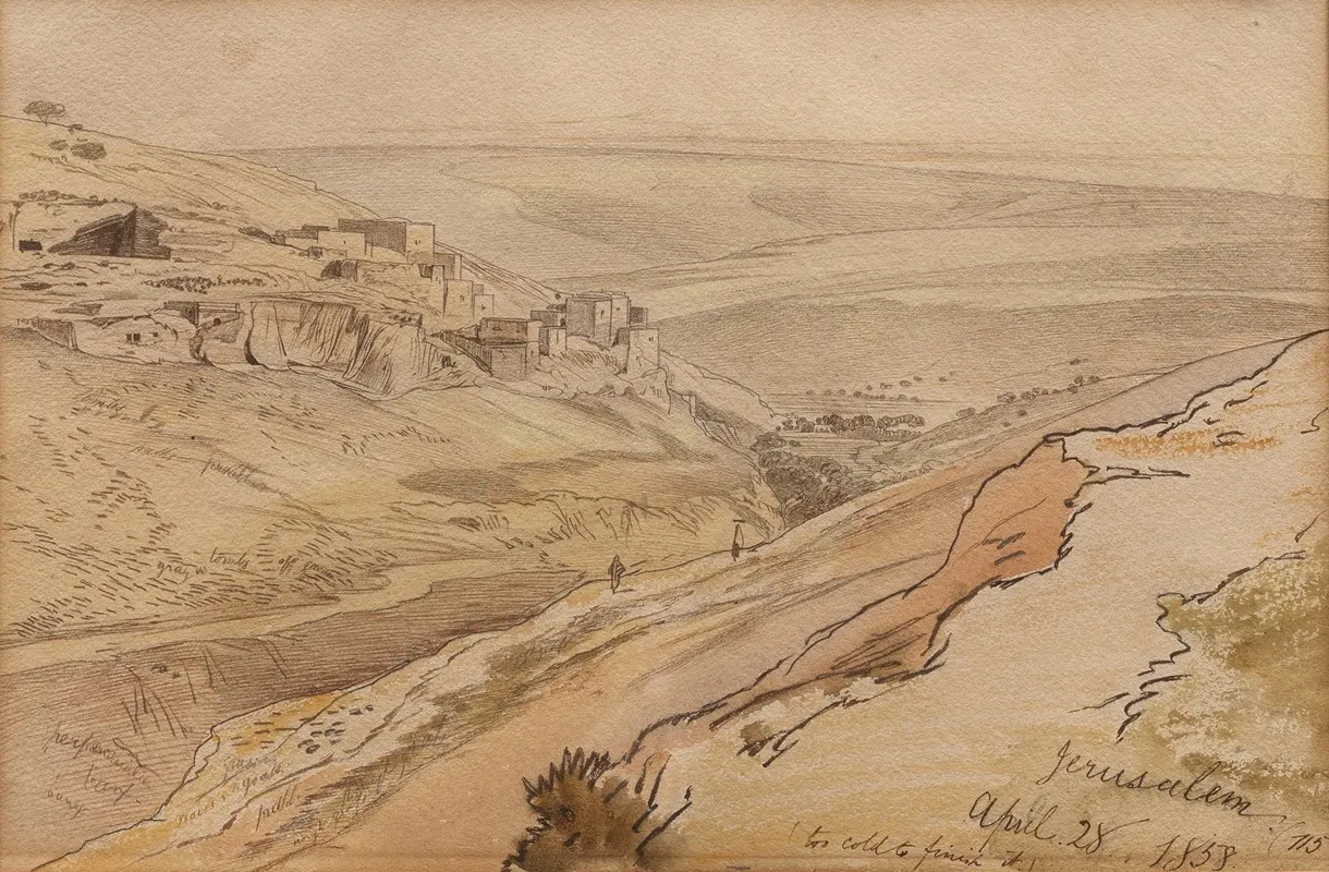 Jerusalem 5 by Edward Lear - Canvas Print