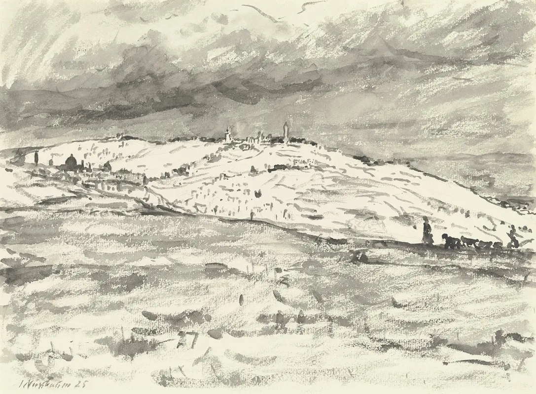 Jerusalem Blick Auf Olberg Und Tempelplatz Von Sudwest by Jakob Nussbaum - Canvas Print