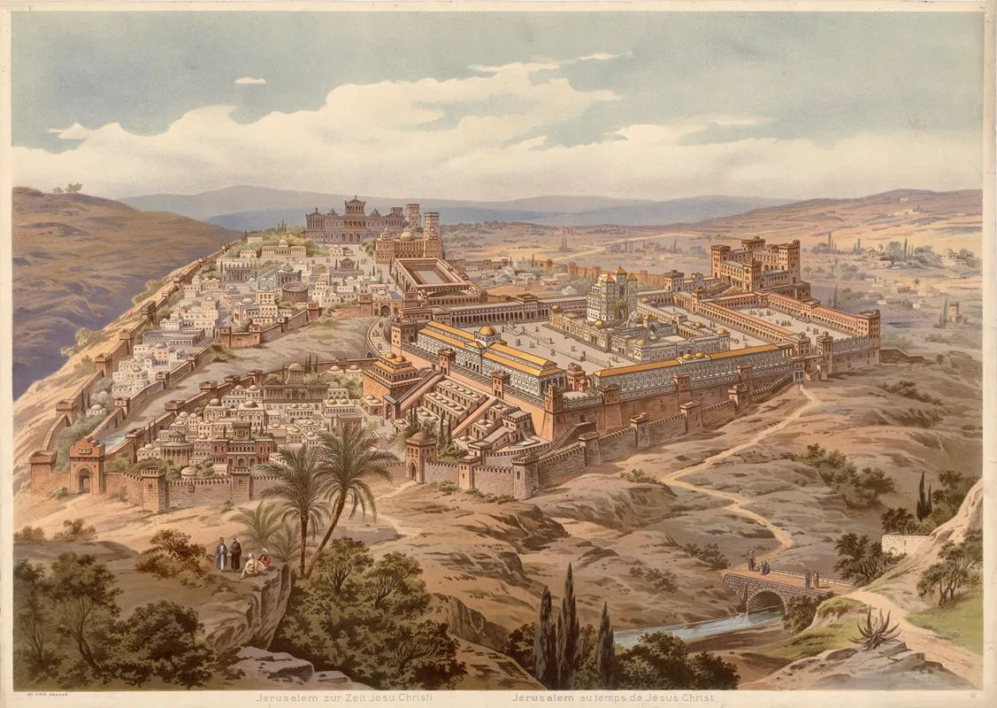 Jerusalem Pa Kristi Tid by Friedrich Perlberg - Canvas Print
