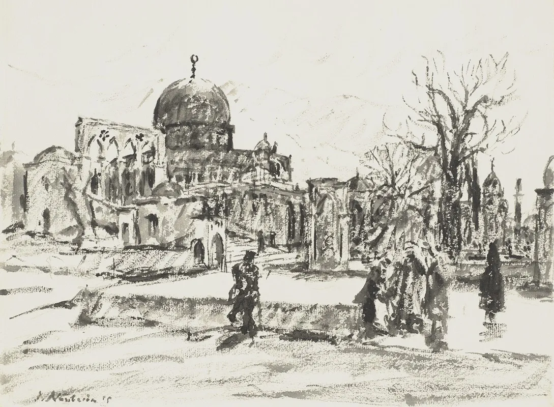 Jerusalem Vor Der Omar Moschee by Jakob Nussbaum - Canvas Print