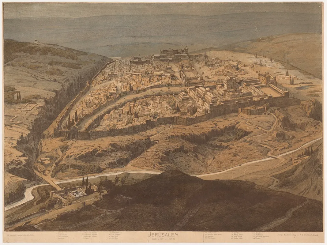 Jerusalem Zur Zeit Christi by Adolf Lehmann - Canvas Print