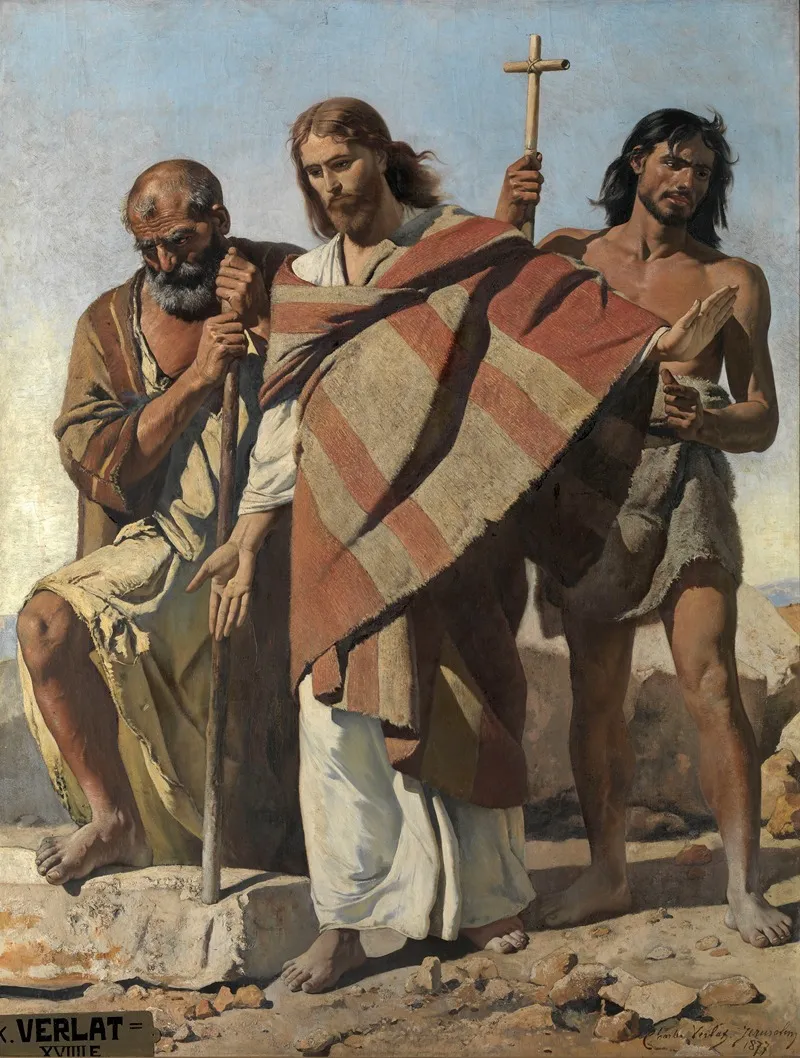 Jesus Between Saint Peter And Saint John Baptist