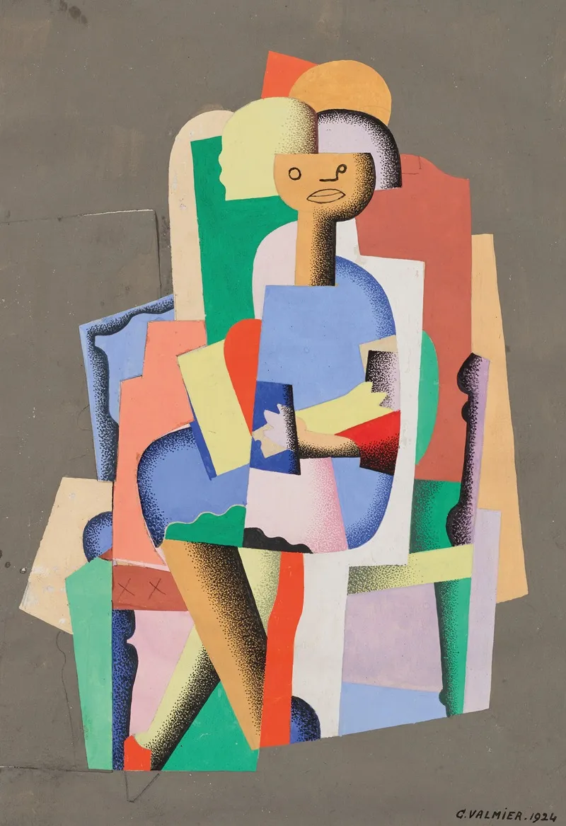 Jeune Fille Assise 4 by Georges Valmier - Canvas Print