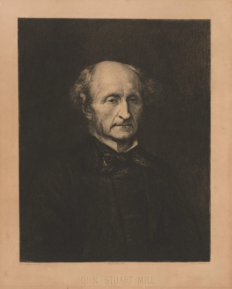 John Stuart Mill by Paul Adolphe Rajon - Canvas Print